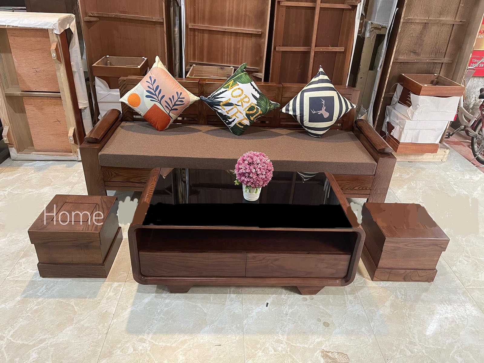 sofa gỗ phòng khách giá rẻ